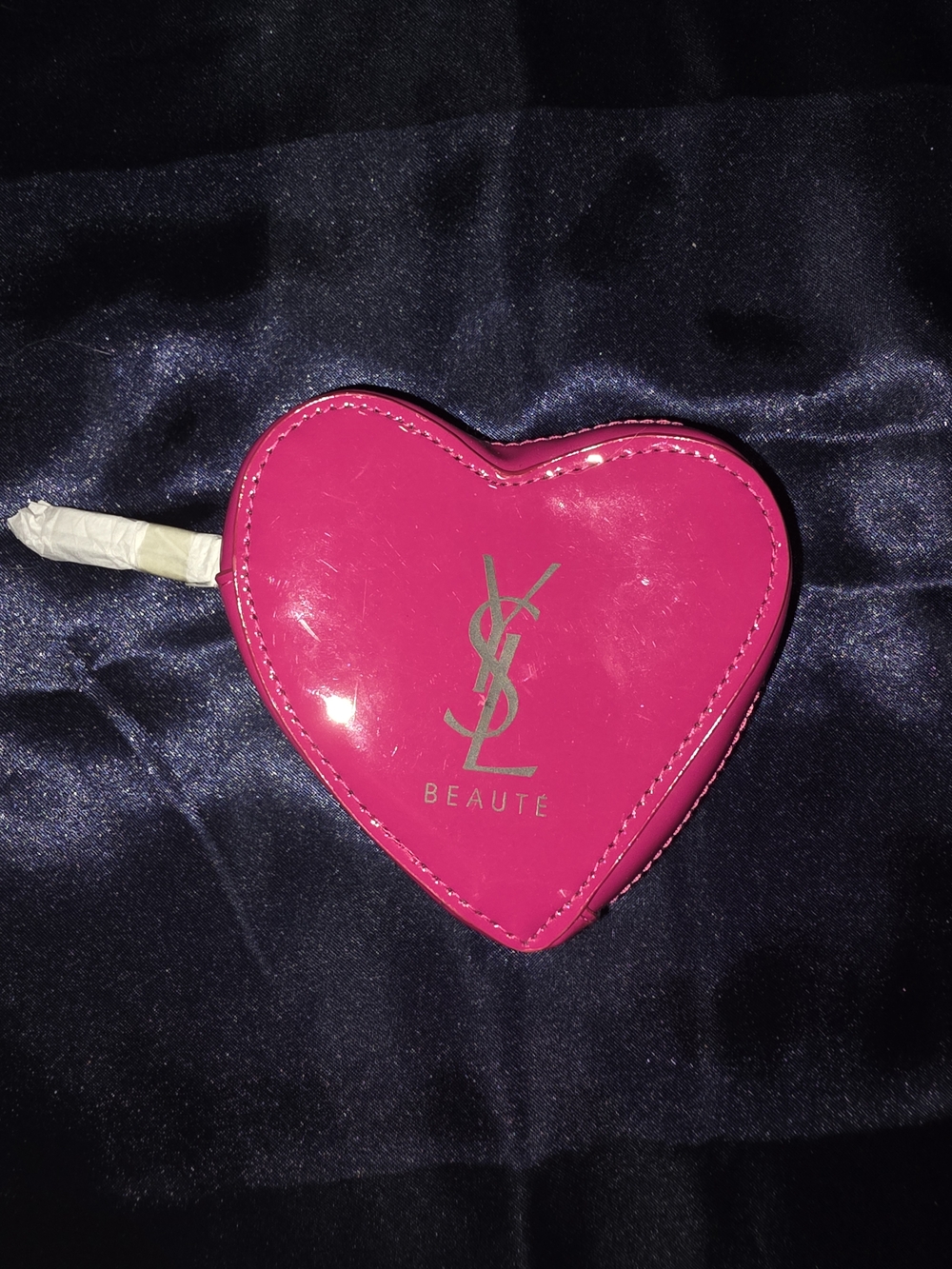 YSL Beauté Hot Pink Heart Compact Case And Flip Out Mirror. NWOT